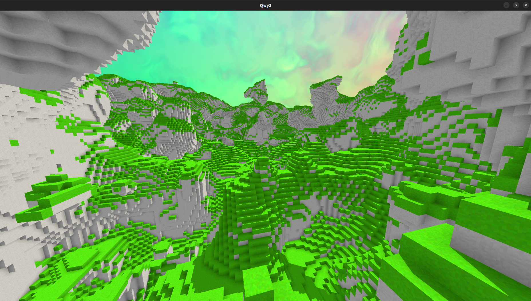 Image of some terrain generation based on noise in a way discovered by chance.